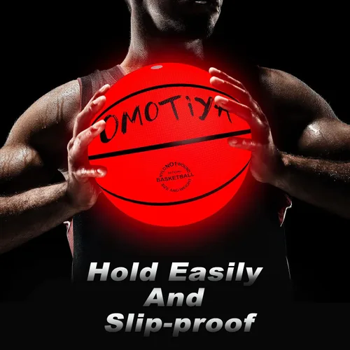 Vista 7 de Baloncesto que brilla en la oscuridad, baloncesto con luz LED, bola brillante nocturna, accesorios de regalo deportivo para niños y niñas de 8 a 12