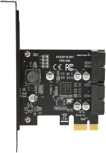 Vista 6 de Zunate Tarjeta PCIe a USB 3.2 GEN1, tarjeta de expansión frontal GEN1 USB3.2 de 5 Gbps, tarjeta de expansión PCI Express, tarjeta vertical