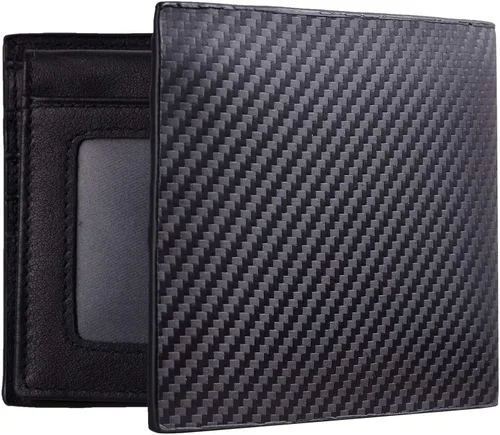 Vista 7 de Travelambo Cartera de cuero genuino con bloqueo RFID para hombre, billetera plegable clásica