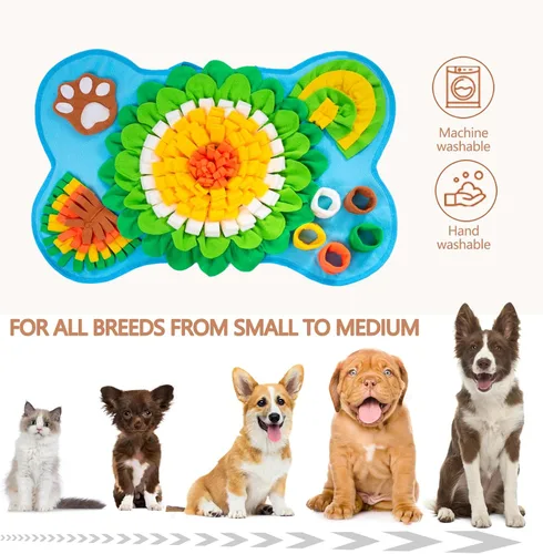 Vista 5 de Alfombrilla de olfateo para perros, alfombrilla de olfateo para mascotas para perros pequeños y medianos, alfombrilla de olfateo interactiva
