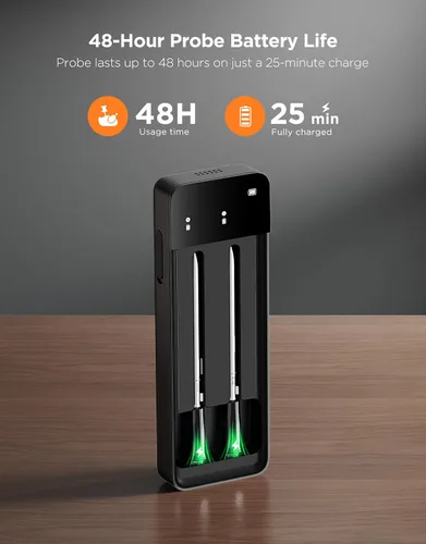 Vista 7 de GoveeLife Termómetro inalámbrico Bluetooth para carne con 2 sondas, base digital independiente, WiFi de alcance ilimitado, precisión de ±1.8℉, IP68