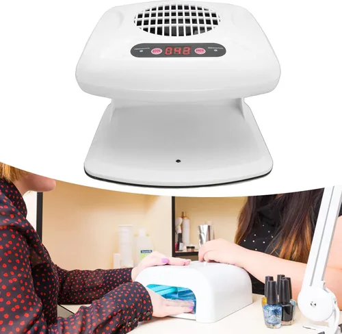 Vista 5 de Secador de aire de uñas blancas con sensor automático de motor giratorio, secador de ventilador de uñas para uso profesional en salones, sistema