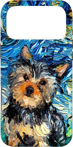 Vista 22 de iPhone 16 Yorkshire terrier Starry Night Cute Yorkie Dog Art por Aja Case
