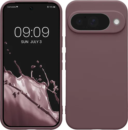 Vista 183 de kwmobile Funda compatible con Google Pixel 9 - Funda protectora delgada de TPU para teléfono - Acabado mate suave - Piedra antigua