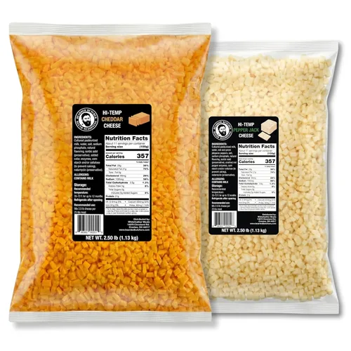 Vista 20 de Carniceros barbudos de queso cheddar de alta temperatura de 2.5 libras – Cubos de 1/4 de pulgada estables en almacenamiento para hasta 25 libras