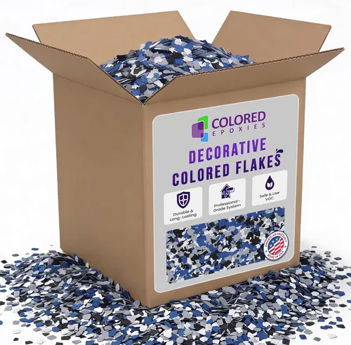 Vista 16 de Colored Epoxies Caja de 20 LB Mezcla Signature Epoxy Flake (Outback Flake)