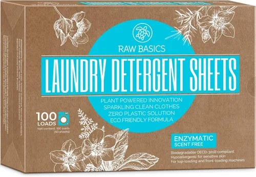 Vista 6 de Potenciadores de aroma para lavadora, aroma de limón silvestre y hojas de detergente para ropa sin perfume, 100 cargas