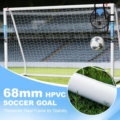 Vista 3 de Soccer Goal for Backyard 10×6.5, 8×6 and 6×4 FT Soccer Goals Weatherproof and Portable HPVC Soccer Goal with Soccer Target Net and Carry Bag for