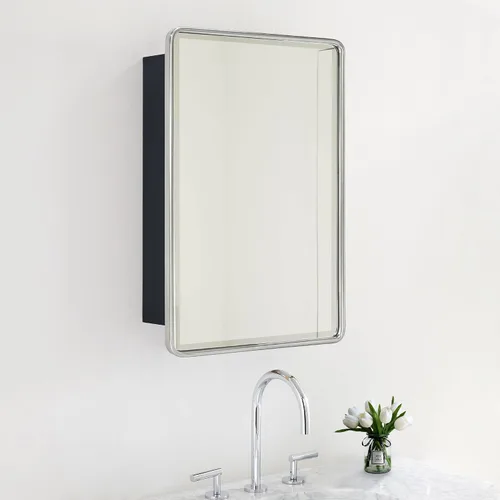 Vista 12 de TEHOME Gabinete de Medicina de Montaje en Superficie de 16x24 Pulgadas en Oro Cepillado para Baño con Espejo Gabinete de Medicina Cuadrado