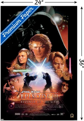 Vista 3 de 24X36 Star Wars: La Venganza de los Sith - Póster de pared de una hoja, 36 pulgadas de largo x 24 pulgadas de ancho, versión sin marco