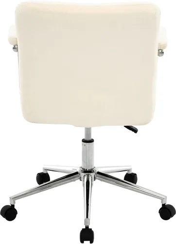 Vista 8 de Silla de escritorio de terciopelo para oficina en casa, silla tapizada ajustable giratoria con ruedas, silla de computadora copetada con respaldo