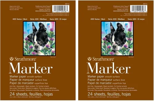Vista 5 de Strathmore Bloc de papel marcador 6 "x 8"-50lb liso 24 hojas -62497600