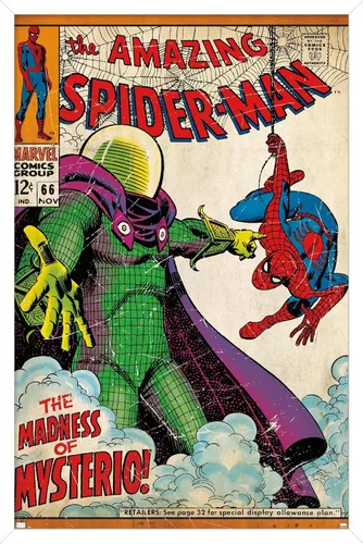 Vista 13 de Marvel Comics Spider-Man - Póster de pared Amazing Spider-Man #66, 22.4 pulgadas de largo x 14.7 pulgadas de ancho, versión enmarcada de madera