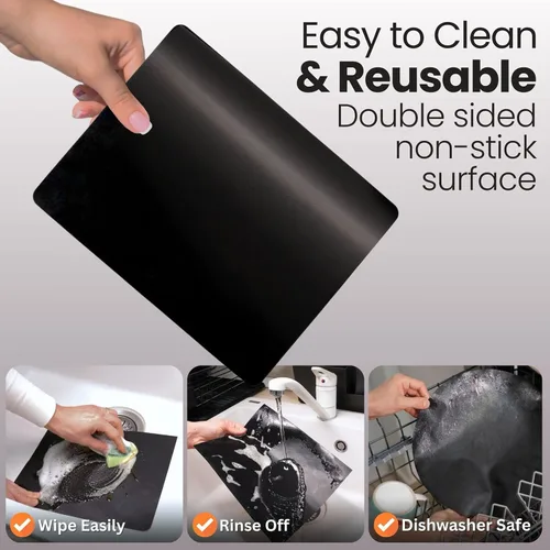 Vista 4 de Buself Revestimiento para horno tostador, compatible con Breville, Cuisinart, Black & Decker, Dash y más, revestimientos para freidora de aire