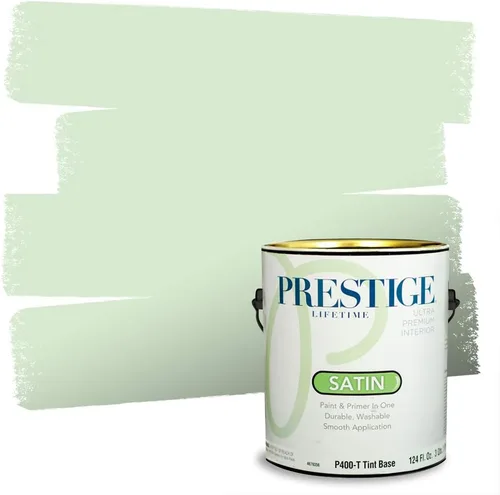 Vista 184 de PRESTIGE Pintura exterior e imprimación en uno, aloe, plano, 1 galón