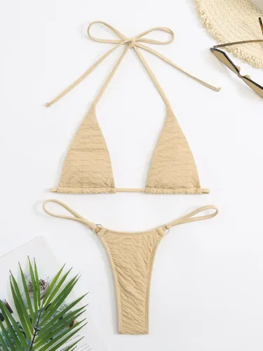 Vista 6 de SHENHE Traje de baño de 2 piezas para mujer, con tanga de triángulo, con lazo lateral