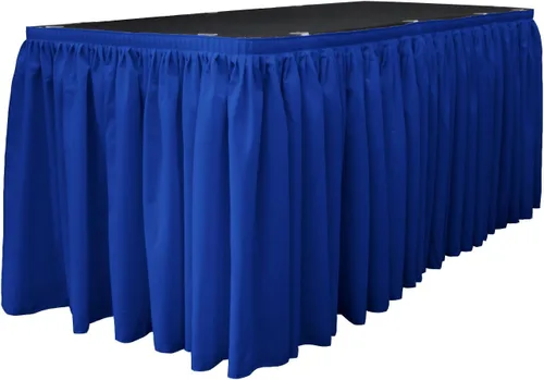 Vista 37 de LA Linen Falda de mesa de popelina de poliéster para mesas rectangulares, tela plisada para banquetes de boda, 14 pies por 29 pulgadas de largo