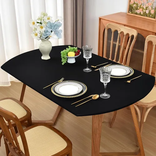 Vista 13 de Mantel redondo de elastano ajustable de 48 pulgadas, mantel plegable elástico de picnic, mantel elástico para mesa de patio, manteles lavables