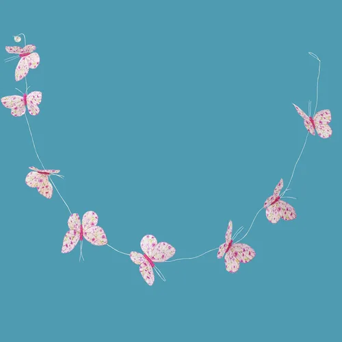 Vista 13 de Juego de 12 decoraciones de mariposa de plumas y mariposas multicolores, mariposas papilio machaon en alambre. Decoración del hogar de primavera