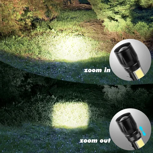 Vista 6 de KunHe Paquete de 4 linternas recargables USB-C mini pequeñas LED Linternas brillantes con clip Ligero EDC con luz lateral COB para camping, hogar