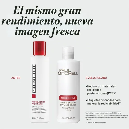 Vista 2 de Paul Mitchell Esmalte de peinado Super Sculpt, sujeción flexible, memoria duradera + brillo, para todo tipo de cabello