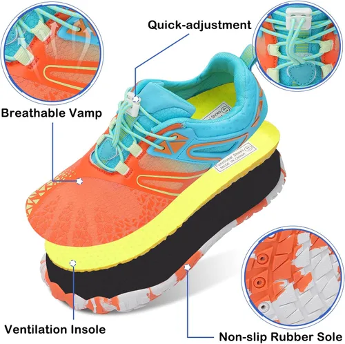 Vista 4 de Scurtain Unisex Mens Womens Athletic Hiking Water Shoes Quick Dry Barefoot Aqua Shoes Swim Shoes Beach Shoes with Drainage