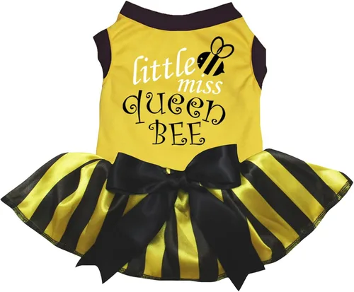 Vista 2 de Petitebella Little Miss Queen Bee - Vestido para perro y cachorro (negro, XS)