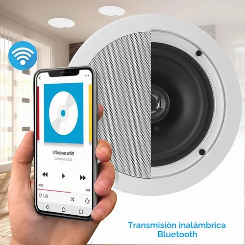 Vista 5 de Pyle Sistema de altavoces de 2 vías Bluetooth de montaje empotrado Bluetooth en la pared en el techo de 5.25 pulgadas, conexiones rápidas