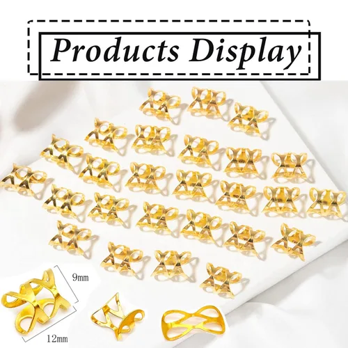Vista 3 de NAISKA 50 piezas de joyería para rastas, anillos trenzados para el cabello, clips de temor, cerraduras de metal, joyería para trenzar el cabello