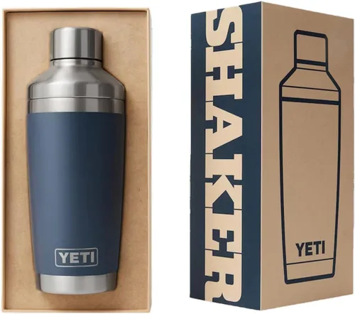 Vista 4 de YETI Rambler - Coctelera de 20 onzas, acero inoxidable, aislado al vacío, color azul