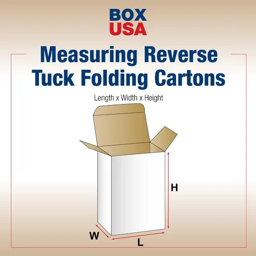 Vista 2 de Caja EE. UU. brt9scw Reverse Tuck Cajas plegables, 4" X 2 1/2" x 6," Blanco (Pack de 250)