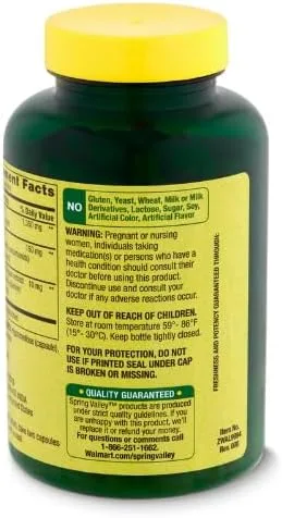 Vista 4 de Spring Valley Curcumina de cúrcuma 1500 mg- con cápsulas vegetarianas de pimienta negra, 90 unidades + DRI Store Sticker.