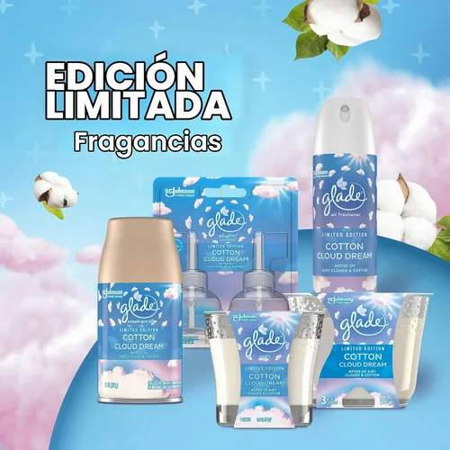 Vista 3 de Glade Ambientador, espray de habitación, Cotton Cloud Dream, 8.3 onzas, 2