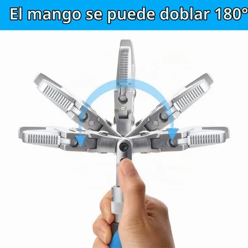 Vista 5 de Llave ajustable Flexhead, llaves de media luna de trinquete de 10 a 12 pulgadas con vástago de extensión retráctil y llave ajustable de cabeza