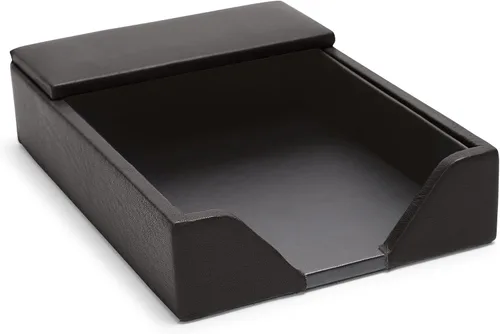 Vista 3 de Leatherology Soporte para bloc de notas con bloc de notas de 210 hojas Negro Onyx