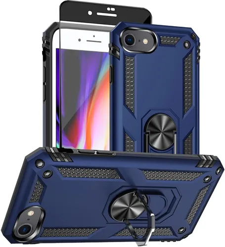 Vista 26 de Funda para iPhone 12/12 Pro, grado militar, anillo a prueba de golpes, verde militar
