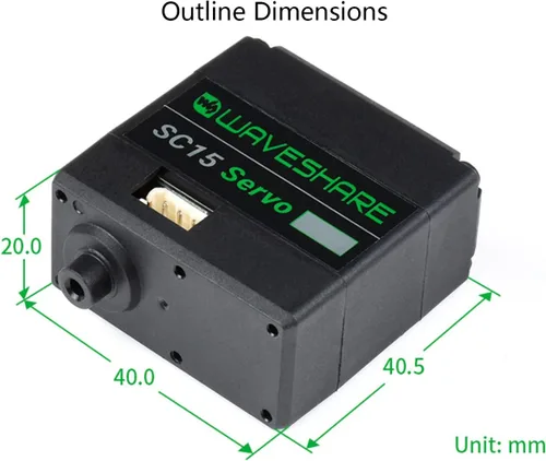 Vista 7 de 37.5 lbs SC15 Gran Torque Programable Serial Bus Servo Motor, Servo o Motor Modos Duales para Brazos Robóticos, Robots Hexápodos, Robots Humanoides