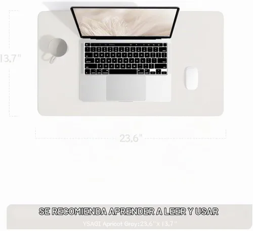 Vista 2 de YSAGi Alfombrilla de Escritorio de Cuero Antideslizante, Alfombrilla de Teclado para Escritorio de Computadora Portátil Impermeable, Protector