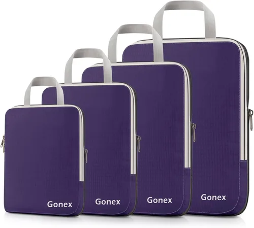 Vista 19 de Gonex Cubitos de embalaje de compresión, organizadores de viaje expandibles 10-negro
