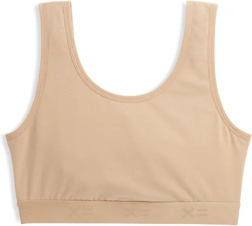 Vista 7 de TomboyX Essentials - Brasier suave para mujer, mezcla de algodón, cobertura completa, sin varillas, de bajo impacto con cuello redondo y sin relleno