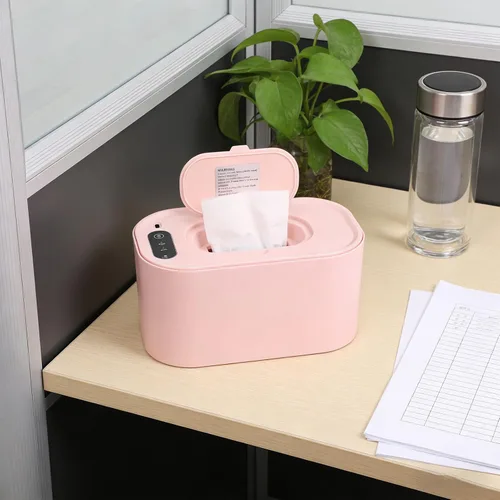 Vista 7 de Baby Wet Wipes Warmer Dispenser Top Heating Wipe Warmer Holder Holds 80 Wipes with 3 Indicator Lights (Roseate)