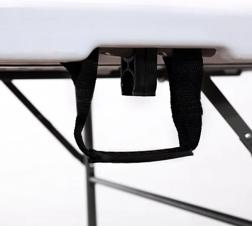 Vista 7 de Mesa plegable redonda bi-plegable interior al aire libre picnic fiesta camping casa en blanco