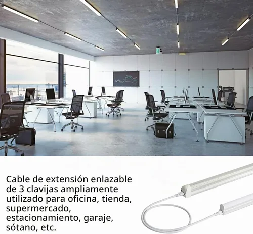 Vista 8 de Cables de extensión de 3 pies T5 T8 Cable de alimentación de cable de lámpara, conector LED de doble extremo hembra, cable de conexión de lámpara