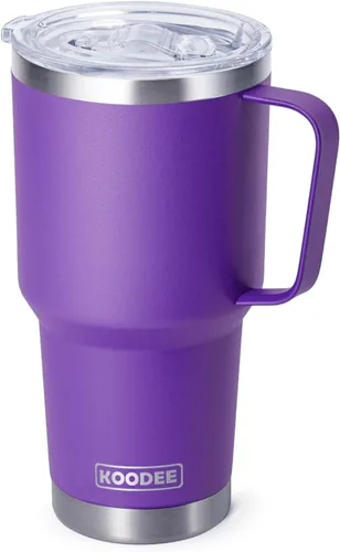 Vista 38 de koodee Vaso Tumbler Delgado de Acero Inoxidable de 20 oz con Aislamiento de Doble Pared, Vaso Tumbler Delgado para Agua para Café, Té (Azul Bebé)