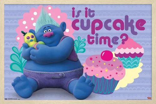 Vista 7 de Trends International DreamWorks Trolls - Cupcakes Wall Poster, 14.725" x 22.375", Barnwood Framed Version