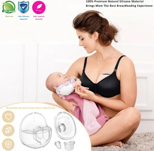 Vista 4 de Piezas de extractor de leche, accesorios de repuesto de válvula de pico de pato, portátil, compatibles con MOMMED Mumgaroo MISSAA Bioby S18 S21 S23