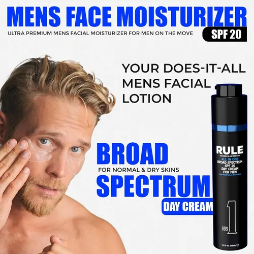 Vista 3 de Crema de día No.1 para hombres, hidratante facial antienvejecimiento 10 en 1 para reducir las arrugas y la sequedad, SPF 20, colágeno, vitaminas B