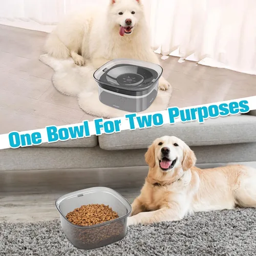 Vista 7 de UPSKY - Cuenco de agua para perros de 70 onzas, comedero lento sin derrames para bebedor desordenado Large Capacity, Spill Proof, Prevent Pet