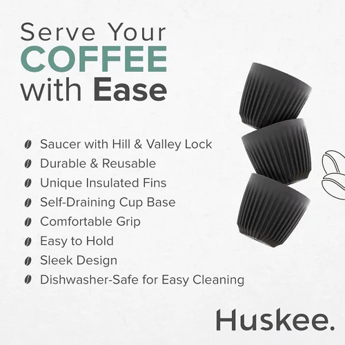 Vista 5 de Huskee Juego de espresso de 3 oz - Carbón (2 unidades)