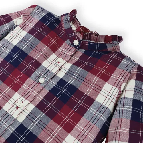 Vista 2 de Hope & Henry Blusa plisada de manga larga con botones para niña